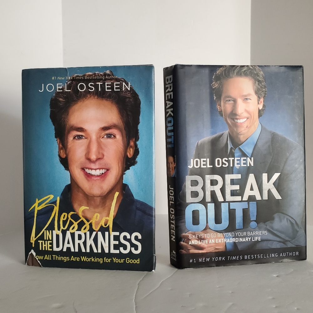 Joel Osteen Blessed in the Darkness & Break Out! Hardcover Books